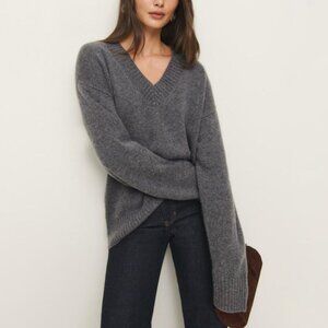 Reformation Jadey Sweater in Thunderstorm Grey